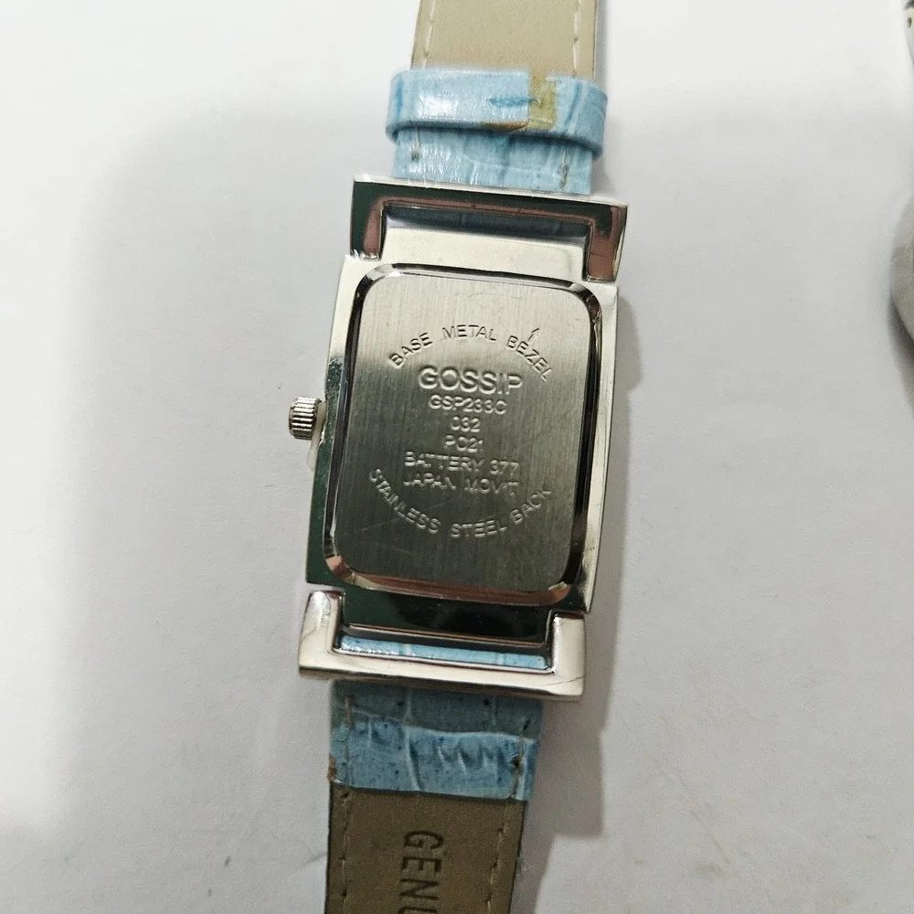 Vintage Ladies' Gossip Quartz Watch, Genuine Blue Tiel Leather Band And 2 Others